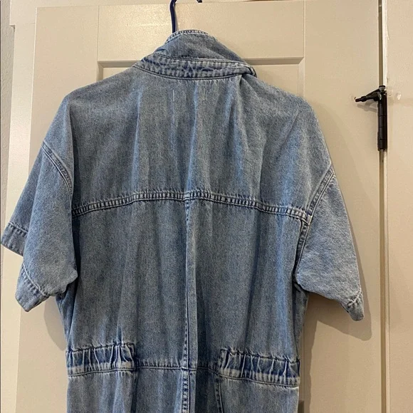 Free People Light Wash Denim Jumpsuit - Casual Women's One-Piece- XL - Picture 8 of 10